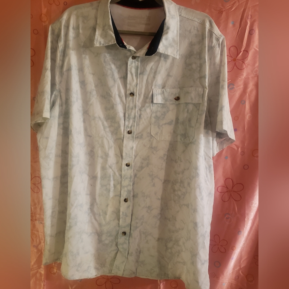 Avalanche Outdoor Supply Co White Blue Route Button Down Hiking Shirt Mens XL/TG